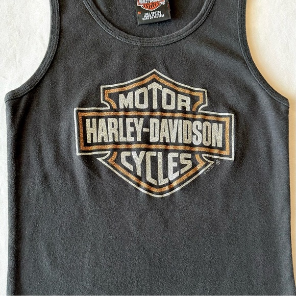 Harley Davidson Womens Tank Top Y2K Weiblers Davenport Iowa Glitter Logo Size M - Picture 9 of 16